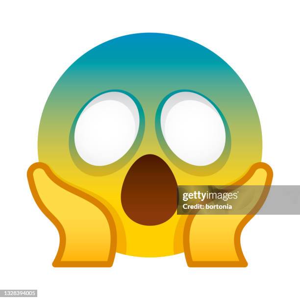 stockillustraties, clipart, cartoons en iconen met screaming in fear emoji icon - bang