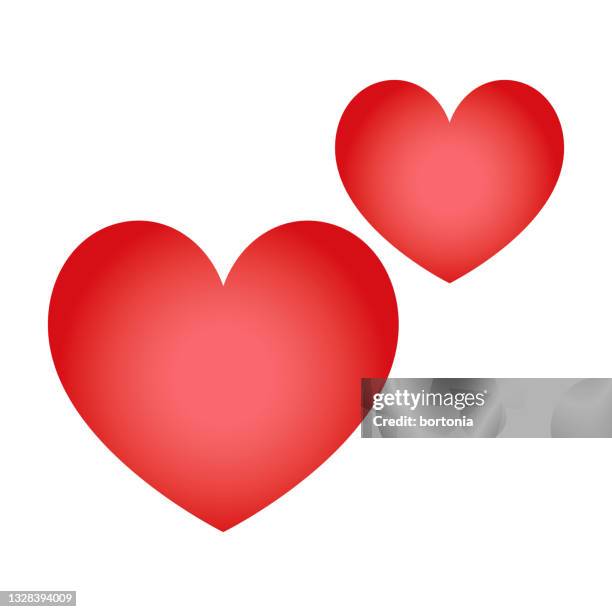 two hearts emoji icon - two objects stock illustrations