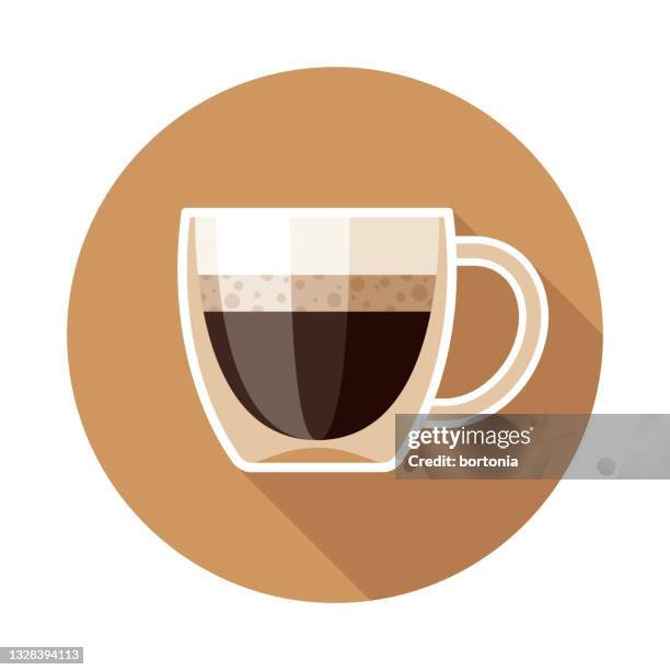 double walled espresso cup icon - crema stock illustrations