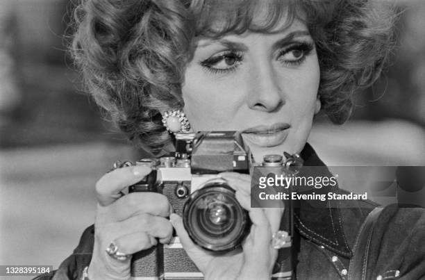 Italian actress and photographer Gina Lollobrigida in London, UK, 4th October 1974. She is in the capital to publicise her book of photographs titled...