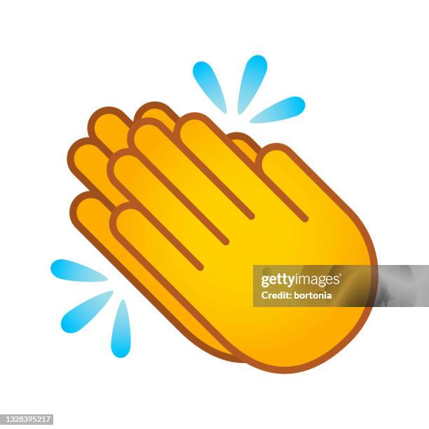 clapping hands emoji icon - applauding stock illustrations