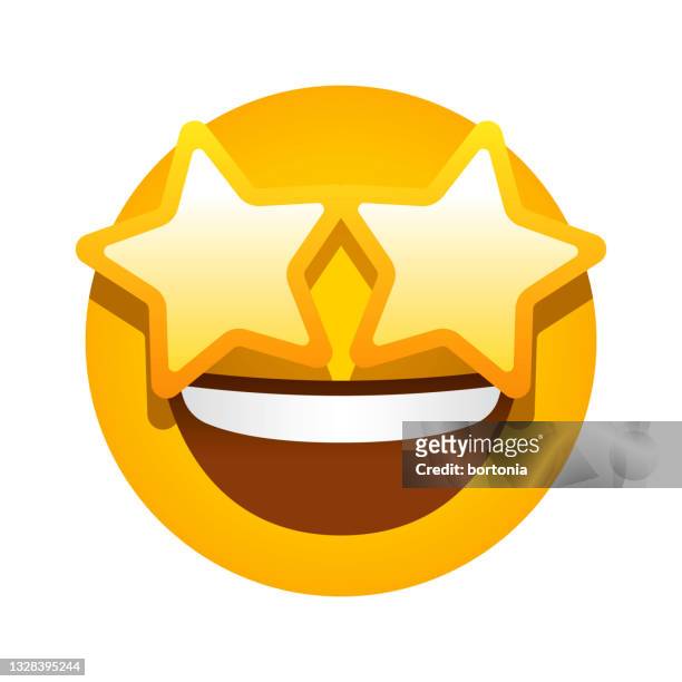 grinning face with star eyes emoji icon - celebrities stock illustrations