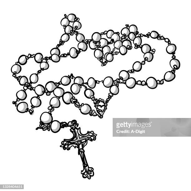 rosarie - rosary beads stock illustrations