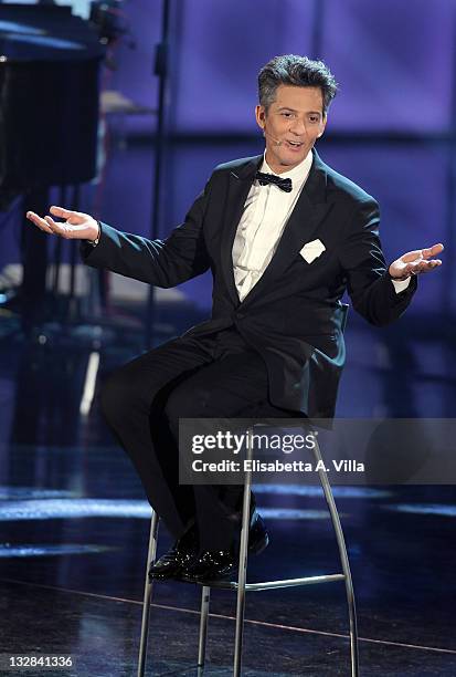 Rosario Fiorello attends 'Il Piu Grande Spettacolo Dopo Il Weekend" TV show at Cinecitta on November 14, 2011 in Rome, Italy.