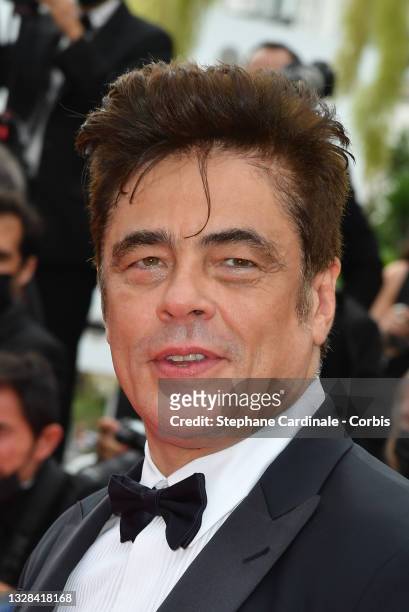 Benicio del Toro attends the "The French Dispatch" screening during the 74th annual Cannes Film Festival on July 12, 2021 in Cannes, France.