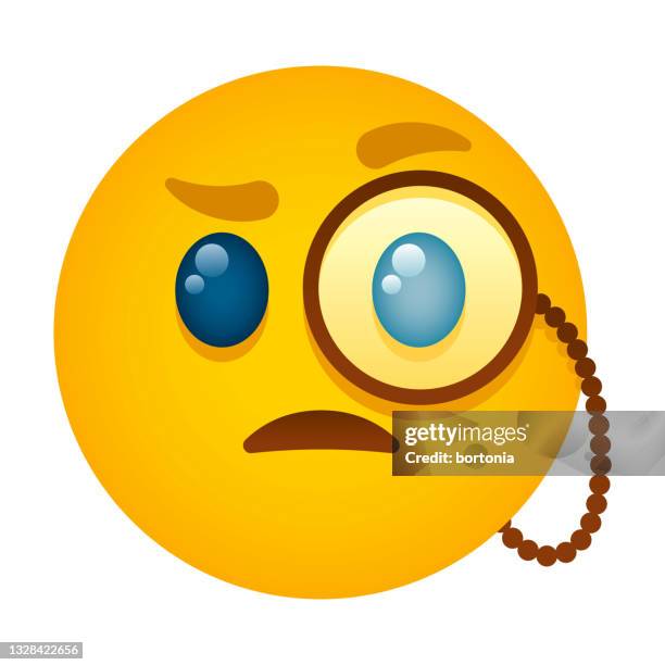 stockillustraties, clipart, cartoons en iconen met monocle emoji icon - detective