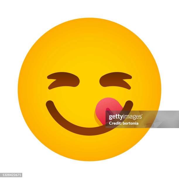 stockillustraties, clipart, cartoons en iconen met yummy emoji icon - smiley icon
