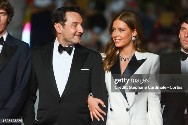 Gilles Lellouche and Adèle Exarchopoulos attend the "Bac Nord" screening during the 74th annual Cannes Film Festival on July 12, 2021 in Cannes,...