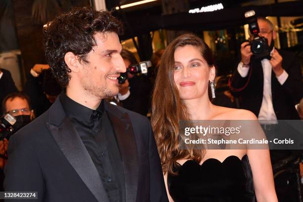 Louis Garrel and Laetitia Casta attend the "Bac Nord" screening during the 74th annual Cannes Film Festival on July 12, 2021 in Cannes, France.