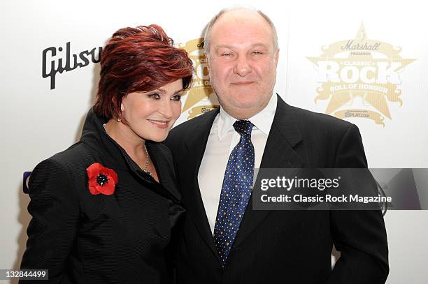Sharon Osbourne and Harvey Goldsmith on the red carpet at the Classic Rock Awards, November 3, 2008.