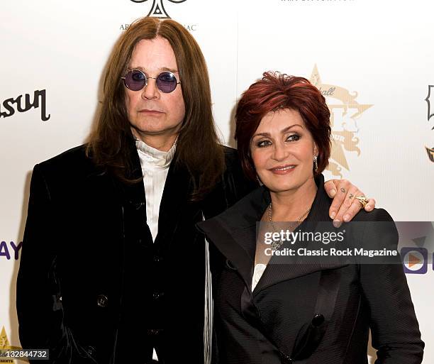 Ozzy Osbourne and Sharon Osbourne on the red carpet at the Classic Rock Awards, November 3, 2008.