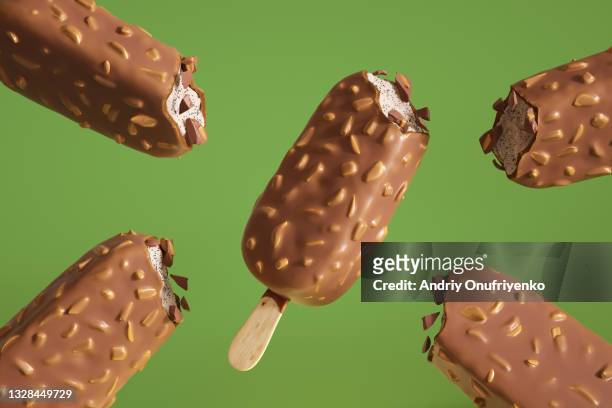 chocolate popsicles - bastone foto e immagini stock