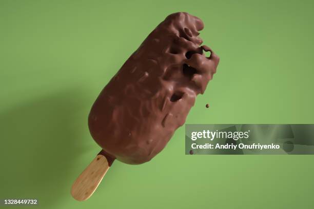 melted chocolate popsicle - eisstiel stock-fotos und bilder