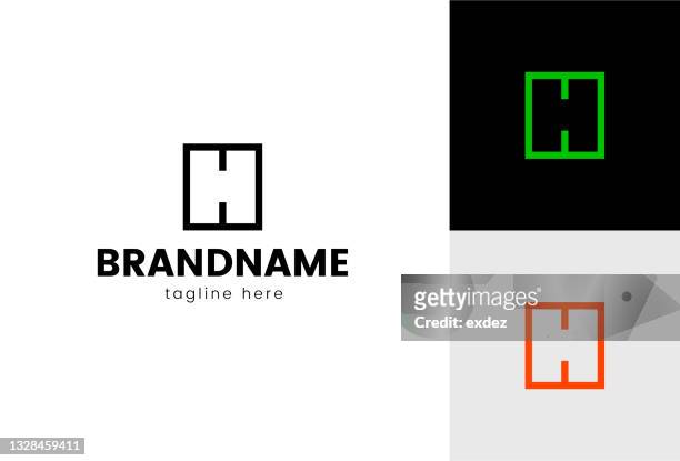 letter h logo - letter b monogram stock illustrations