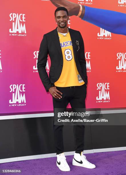 Chris Bosh attends the Premiere of Warner Bros "Space Jam: A New Legacy" at Regal LA Live on July 12, 2021 in Los Angeles, California.