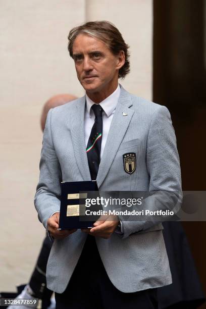 Italy trainer Roberto Mancini during the official visit of the football Italy National team, after winning the UEFA Euro 2020 Championship. Rome ,...