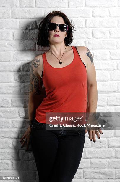 Portrait of Spinnerette frontwoman Brody Dalle, taken on June 6, 2009.