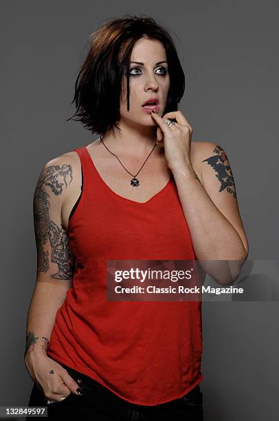 Portrait of Spinnerette frontwoman Brody Dalle, taken on June 6, 2009.