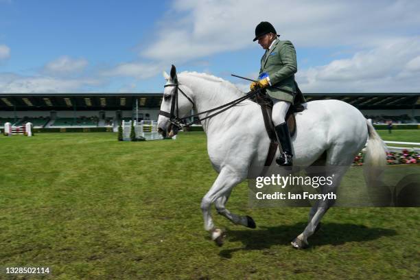 Hunter Class horse is ridden around the main arena on the first day of the 162nd Great Yorkshire Show at the Harrogate Show Ground on July 13, 2021...