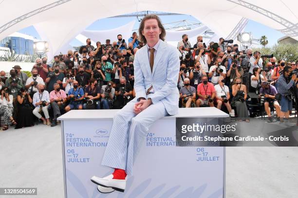 Wes Anderson attends the "The French Dispatch" photocall during the 74th annual Cannes Film Festival on July 13, 2021 in Cannes, France.