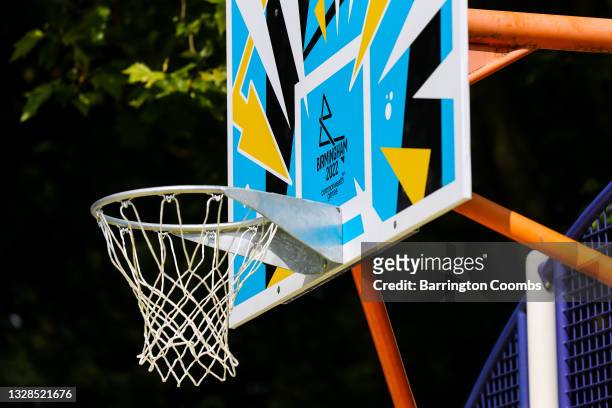General view of a community basketball court revamped in Summerfield Park, Ladywood to launch the Birmingham 2022 Commonwealth Games regional ticket...