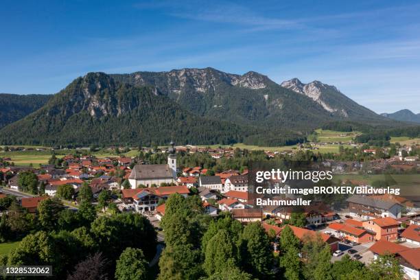 inzell, behind kienbergl and rauschberg, chiemgau, drone image, upper bavaria, bavaria, germany - インツェル ストックフォトと画像