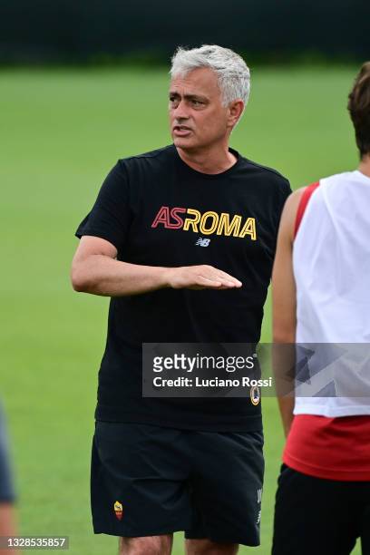 Josè Mourinho during an AS Roma training session at Centro Sportivo Fulvio Bernardini on July 13, 2021 in Rome, Italy.