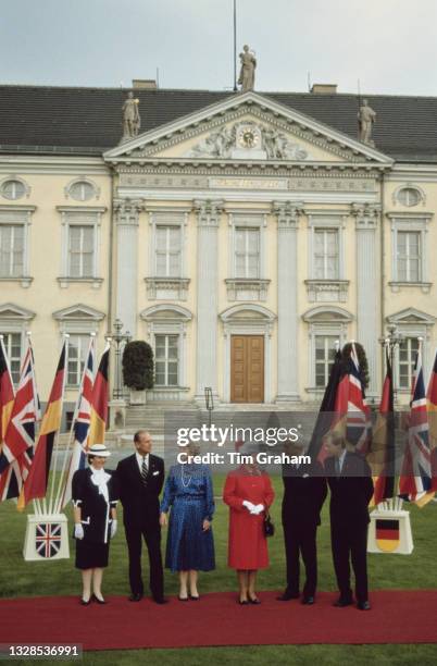 Monika Diepgen, wife of German politician Eberhard Diepgen, British Royal Prince Philip, Duke of Edinburgh , Marianne von Weizsacker, wife of Richard...