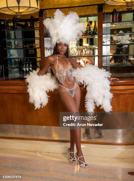 Model poses for Cirone Swimwear at the National Hotel for Miami Swim Week Powered by Art Hearts Fashion during the finale photoshoot for Famous and...