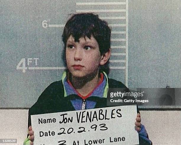 Jon Venables, 10 years of age, poses for a mugshot for British authorities February 20, 1993 in the United Kingdom. Both Venables and Robert Thompson...