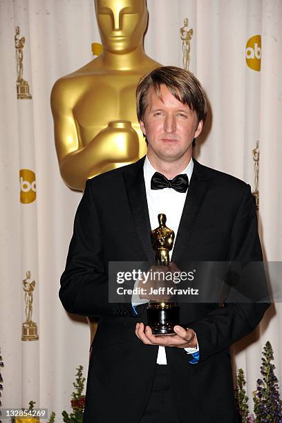 Director Tom Hooper poses in the press room during the 83rd Annual Academy Awards held at the Kodak Theatre on February 27, 2011 in Los Angeles,...