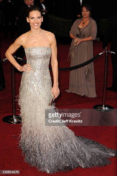 Actress Hilary Swank arrives at the 83rd Annual Academy Awards held at the Kodak Theatre on February 27, 2011 in Los Angeles, California.
