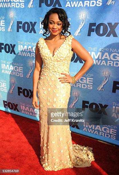 Actress Tatyana Ali arrives at the 42nd Annual NAACP Image Awards held at The Shrine Auditorium on March 4, 2011 in Los Angeles, California.
