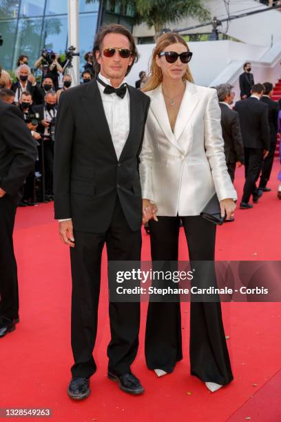 Oskar Roehler and Alexandra Roehler attend the "Aline, The Voice Of Love" screening during the 74th annual Cannes Film Festival on July 13, 2021 in...