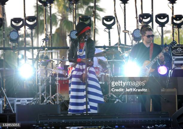 Singer Ms. Lauryn Hill performs during Day 1 of the Coachella Valley Music & Arts Festival 2011 held at the Empire Polo Club on April 15, 2011 in...