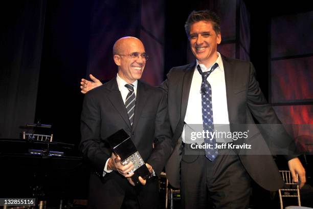 Honoree Jeffrey Katzenberg and host Craig Ferguson attend the Ambassadors for Humanity Gala to benefit the USC Shoah Foundation Institute at the...