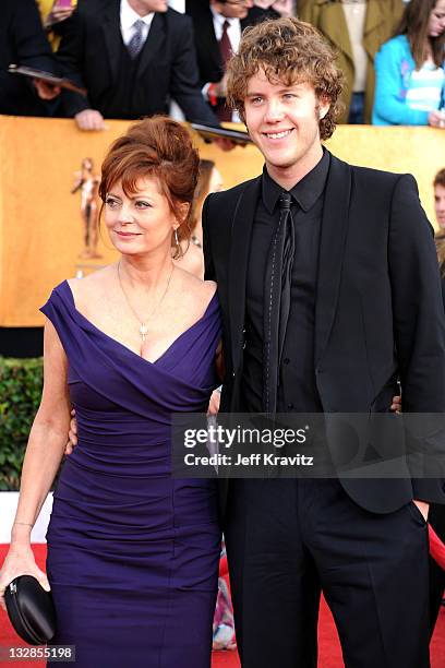 Actress Susan Sarandon and son Jack Robbins arrive at the 17th Annual Screen Actors Guild Awards held at The Shrine Auditorium on January 30, 2011 in...