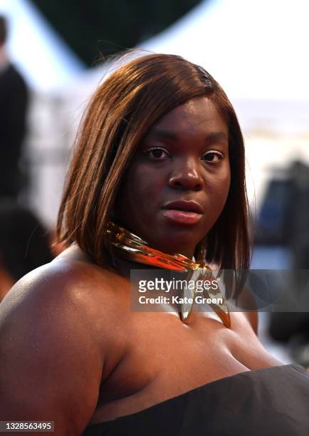 Déborah Lukumuena attends the "Titane" screening during the 74th annual Cannes Film Festival on July 13, 2021 in Cannes, France.