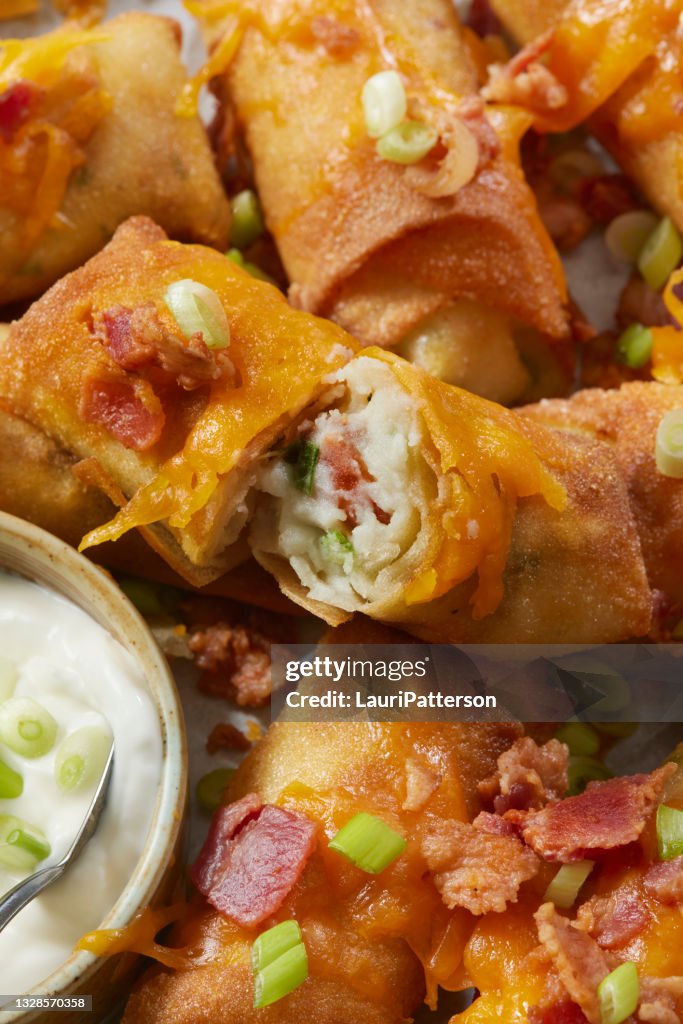 Loaded Mashed Potato Spring Rolls