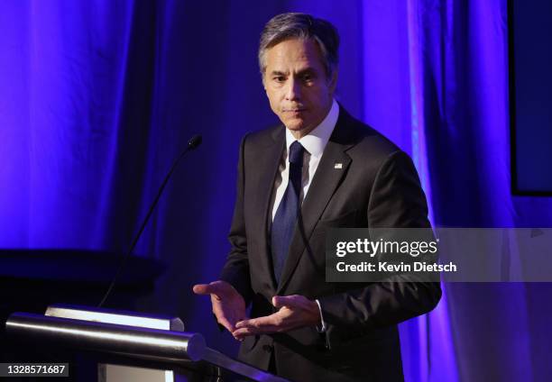 Secretary of State Antony Blinken delivers remarks at the National Security Commission on Artificial Intelligence Global Emerging Technology Summit...