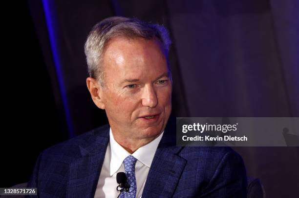 Eric Schmidt, Chairman of the National Security Commission on Artificial Intelligence , speaks at the NSCAI Global Emerging Technology Summit on July...