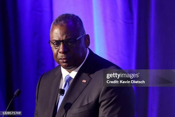 Secretary of Defense Lloyd Austin delivers remarks at the National Security Commission on Artificial Intelligence Global Emerging Technology Summit...