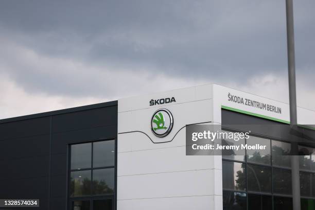 Skoda car dealership photographed on July 12, 2021 in Berlin, Germany.