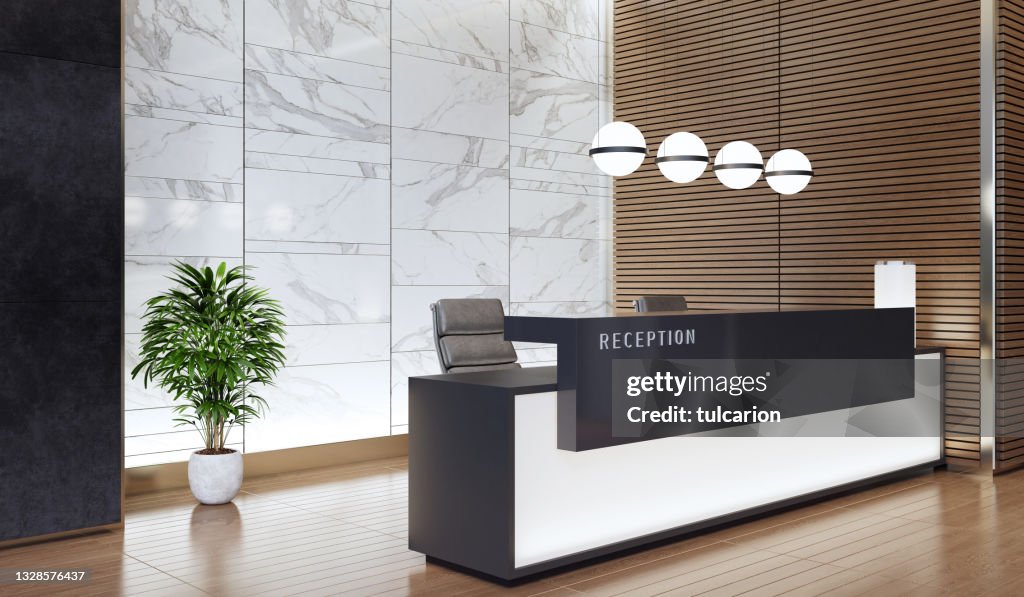 Document Receiving Table Area Contemporary Reception Table
