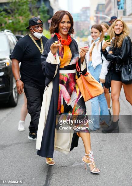 Nicole Ari Parker is seen on location for "And Just Like That", the new "Sex and the City" reboot, on July 13, 2021 in New York City.