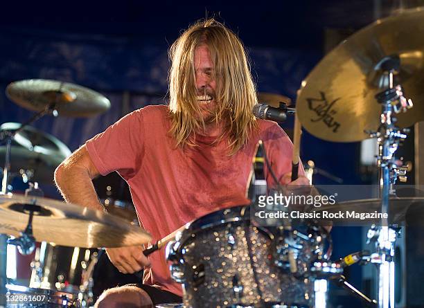 Taylor Hawkins of American rock band Taylor Hawkins And The Coattail Riders, live on stage at Download Festival, June 11 Donington Park. Taylor...