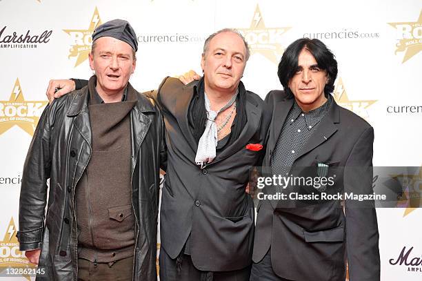 Kevin Geordie Walker, Martin Youth Glover and Jaz Coleman of Killing Joke arriving on the red carpet for the Classic Rock Awards, taken on November...