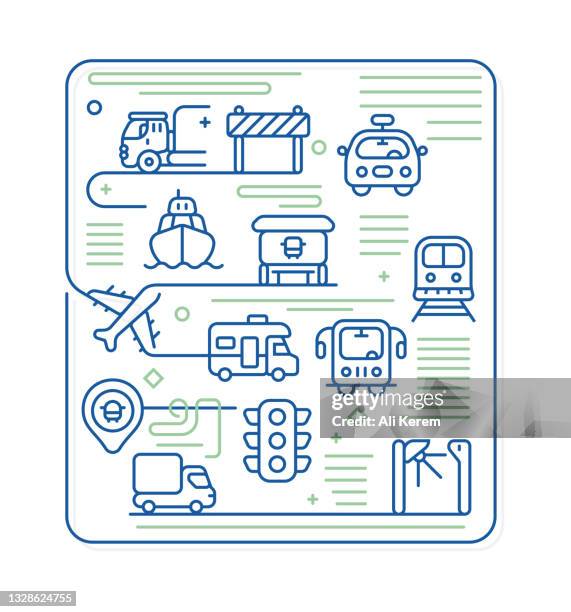 transportation icon banner design - tsa stock illustrations