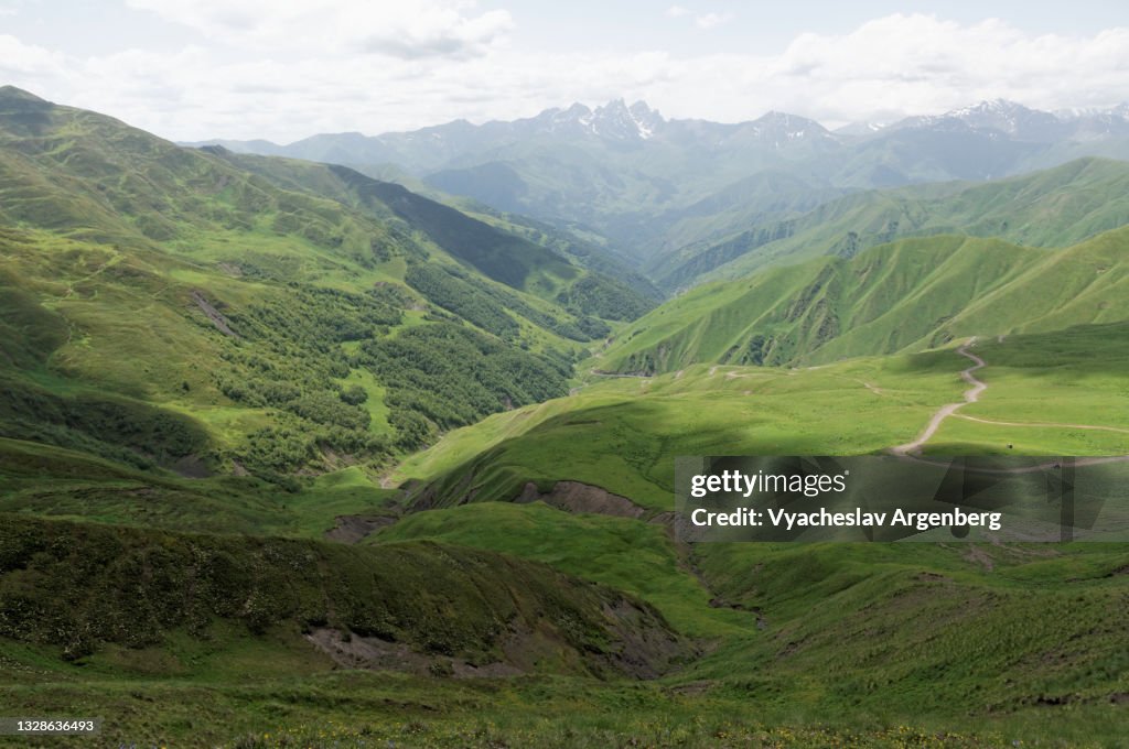 View from Datvis Jvari Pass, Caucasus Mountains, Georgia