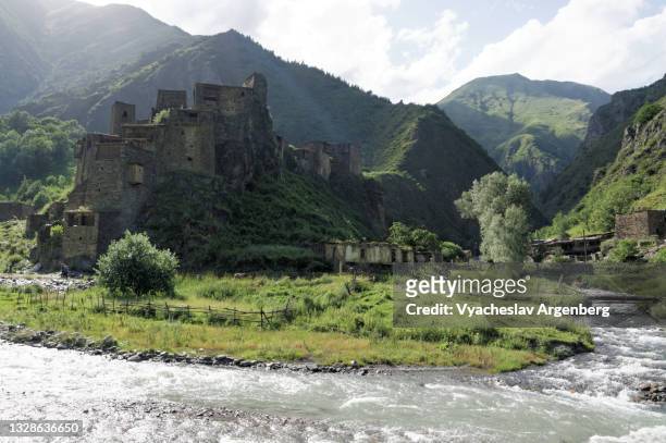 shatili, caucasus mountains, georgia - argenberg stock pictures, royalty-free photos & images